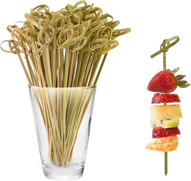 Bamboo cocktail picks (200 pieces in green, 12cm long) - Image 2
