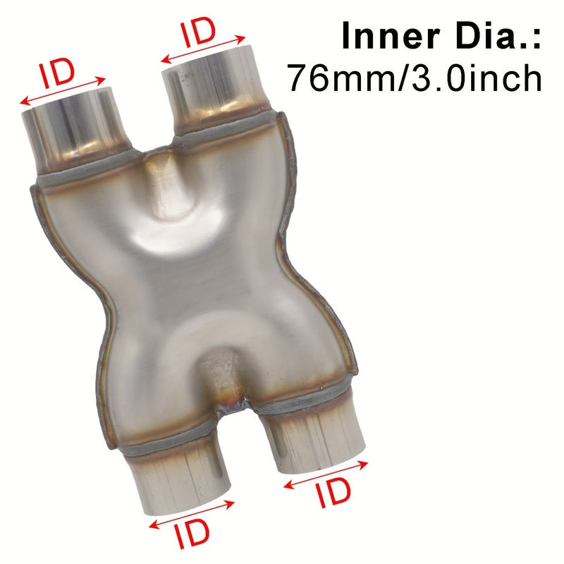 Stainless Steel Exhaust Pipe H Type X Four Way Connector 76 Mm - Image 5