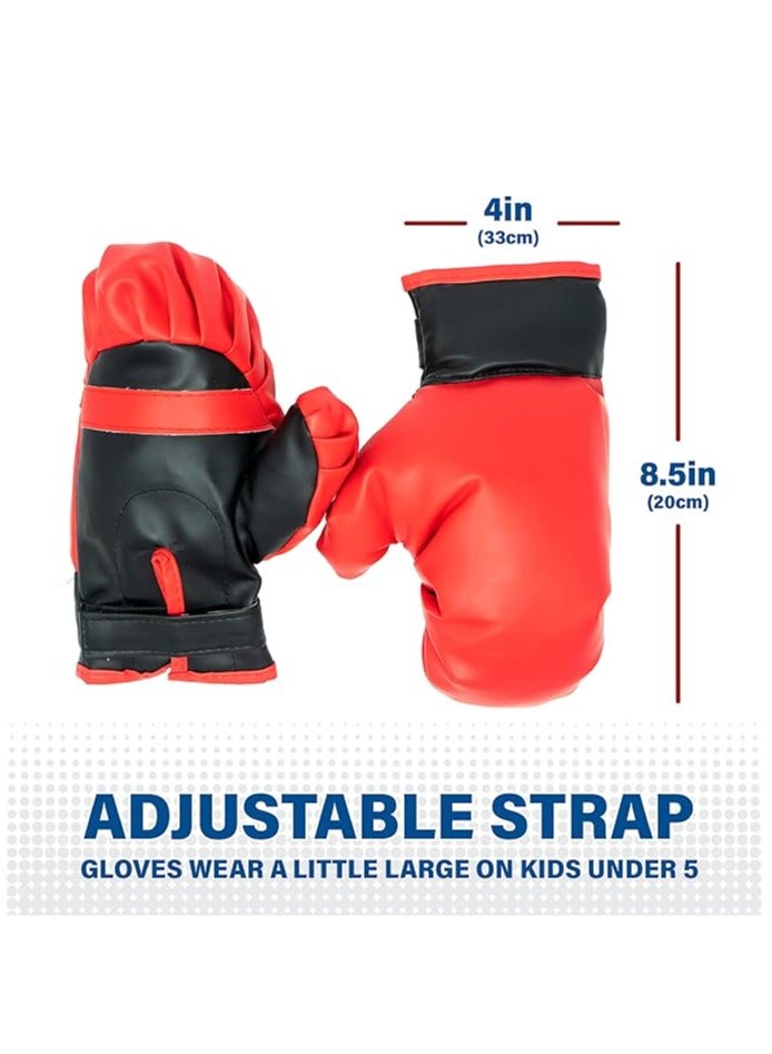 مجموعة كيس ملاكمة وقفازات للأطفال من إن أي جي - كرة ملاكمة قائمة بذاتها بارتفاع قابل للتعديل وقفازات ملاكمة للصغار مع مضخة يدوية، مناسبة للأعمار من 3 سنوات فأكثر - Image 5