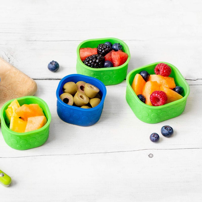LunchBots طقم أكواب بينتو سيليكون من لونش بوتس - ملحقات مصممة لتناسب صناديق الغداء المتوسطة والكبيرة - 7 قطع - أزرق/أكوا - Image 1