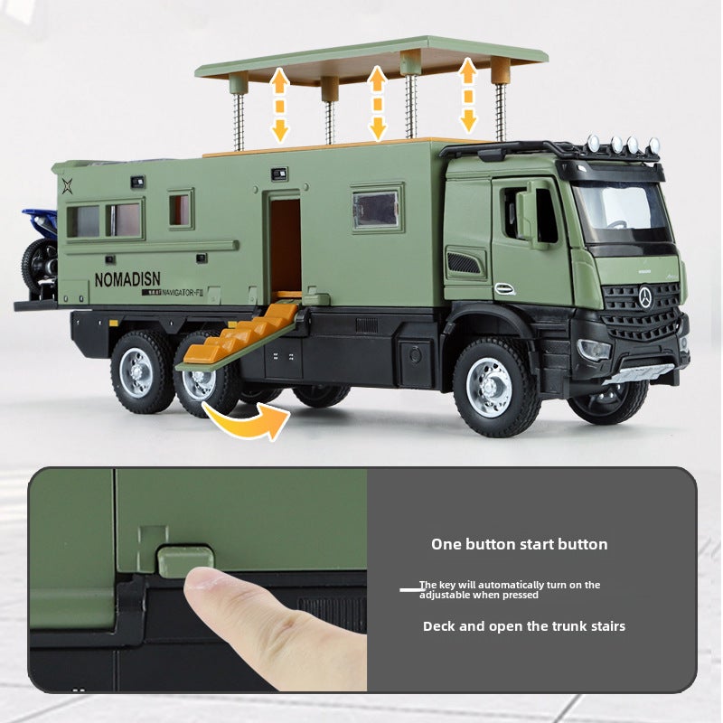 1:24 Nomad Forest RV Alloy Model Toy with Sound and Light Black - Image 4