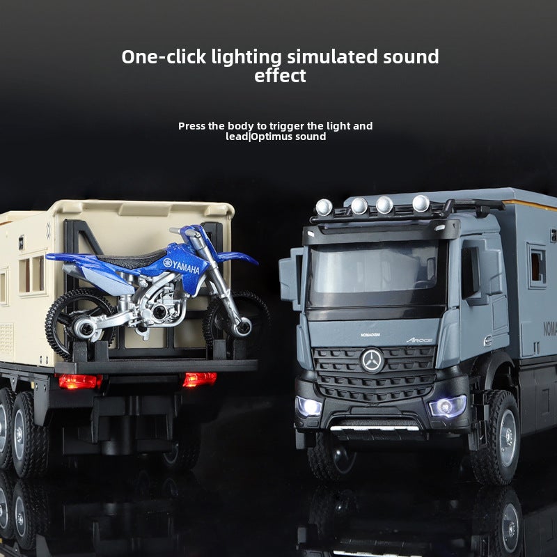 1:24 Nomad Forest RV Alloy Model Toy with Sound and Light Black - Image 5