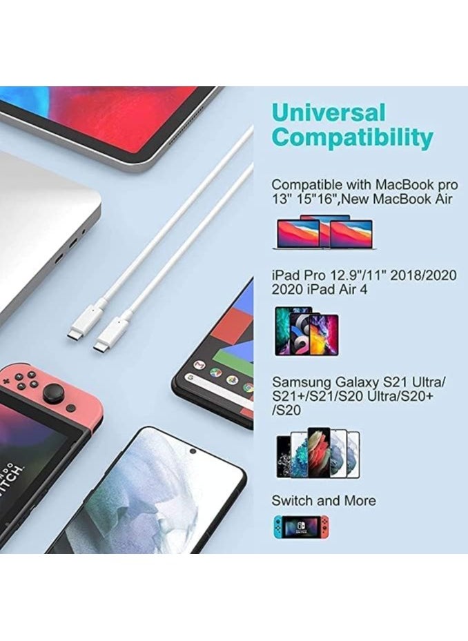 MMG - Power Flow USB C Cable 60W, USB-C to USB-C Cable  2 meter, USB C Charger Cable for iPhone 15, Mac Book Pro 2020, iPad Pro 2020, Switch, Samsung Galaxy S20 Plus S9 S8 Plus, Pixel, Laptops and lot more - Image 1