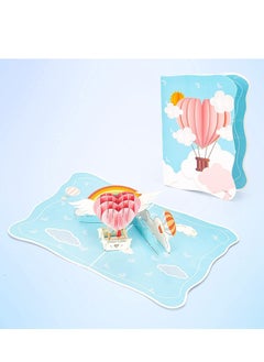 3D Hot Air Balloon Pop Up Card for Anniversary Wedding Day Valentines Engagement, Romantic Gift for Your Lover, Couple, Husband, Wife, Girlfriend, Boyfriend, Women, Men All Occasion