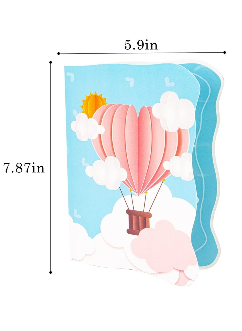KASTWAVE - 3D Hot Air Balloon Pop Up Card for Anniversary Wedding Day Valentines Engagement, Romantic Gift for Your Lover, Couple, Husband, Wife, Girlfriend, Boyfriend, Women, Men All Occasion - Image 1
