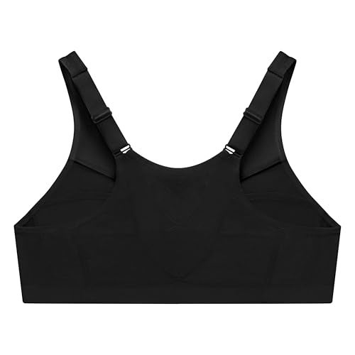 Glamorise Full Figure Plus Size MagicLift Front-Closure Posture Back Bra Wirefree #1265 Black - Image 5