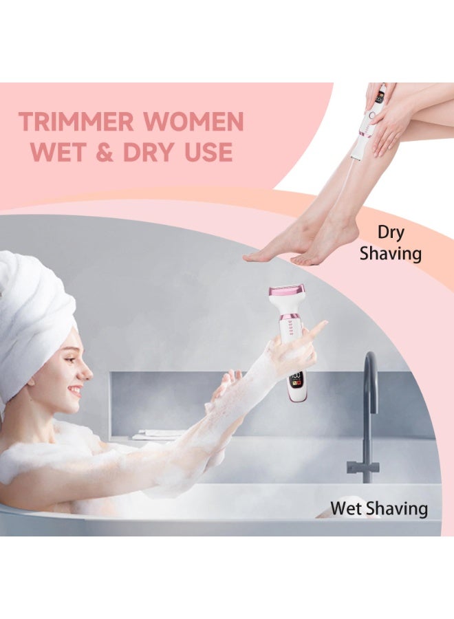 Electric Razor Shavers for Women 5 in 1 Electric Shaver for Women,Cordless Replaceable Facial Eyebrow Razors & Nose Hair Trimmer, Wet Dry Bikini Trimmer Pubic Hair Removal Gifts for Womens 3028A White - Image 5