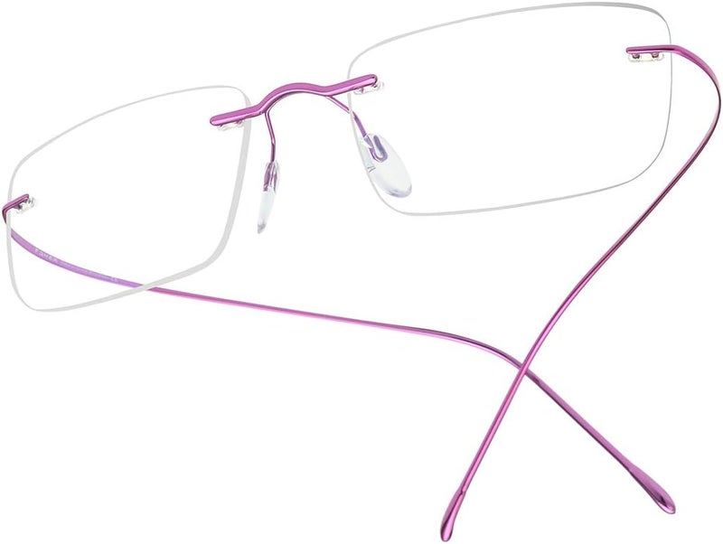 FONEX Titanium Glasses Frame,Rimless Frameless Optical Eyewear Eyeglasses for Men and Women F85634 - Image 1