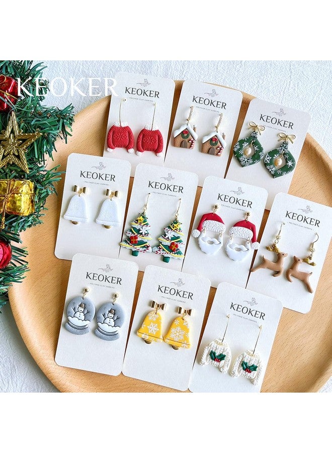 Keoker Christmas Polymer Clay Cutters, Polymer Clay Cutters For Earrings Christmas, 11 Shapes Christmas Clay Earrings Cutters, Winter Clay Cutters (Earrings Clay Cutters) - Image 1