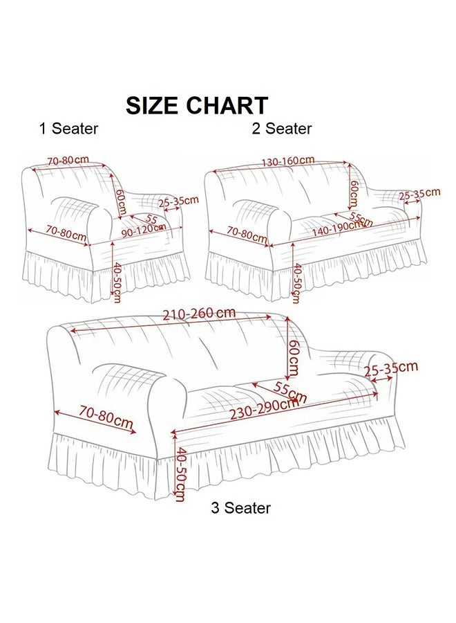 إسكدنيا 4-piece set of ultra stretch, wrinkle resistant, anti slip, flexible jacquard sofa cover, elastic sofa cover,Beige - Image 2