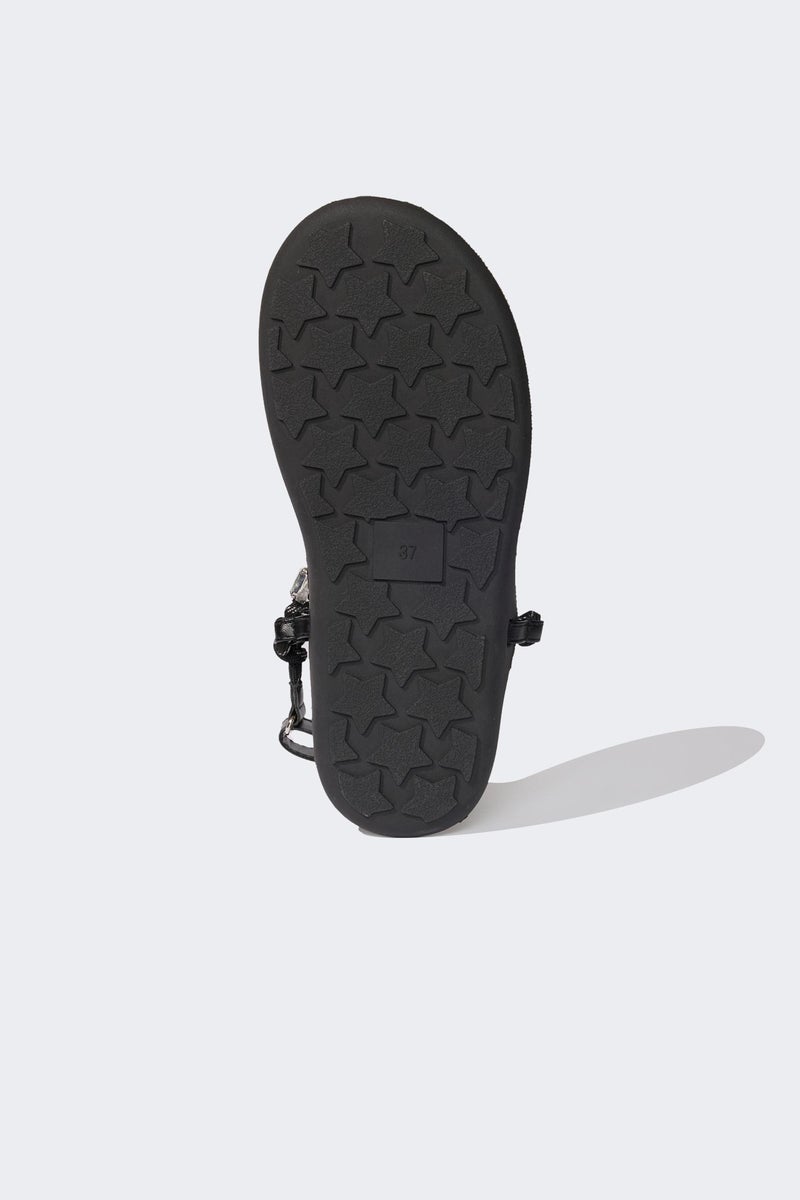 DeFacto Black Woman Woman Flat Sole Faux Leather Sandals Casual - Image 5