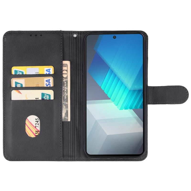 HuHa Case Cover For vivo iQOO Neo7 India Leather Phone Case(Black) - Image 3