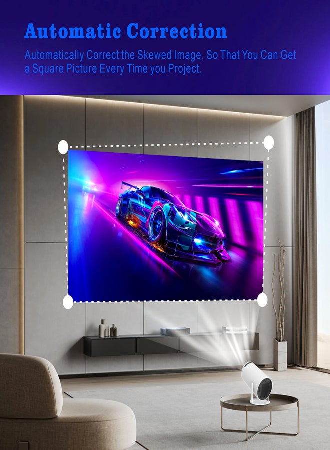 Smart Mini Portable Projector Compatible Android & iPhone 4K Decoding Android 11 Dual Band WiFi6 + BT5.0 130" Max Screen Home Cinema Projector - Image 2
