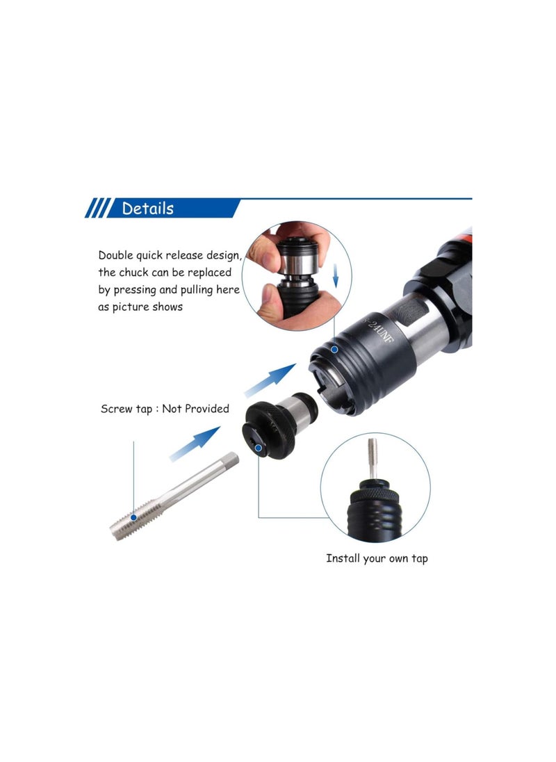 silvercnc - M3-M12 Pneumatic Tapping Machine Air Drill Tapper for Universal Flexible Arm Portable for Using Chuck Size: M3,M4,M5,(M6),M8,M10,M12 (400 rpm) - Image 1