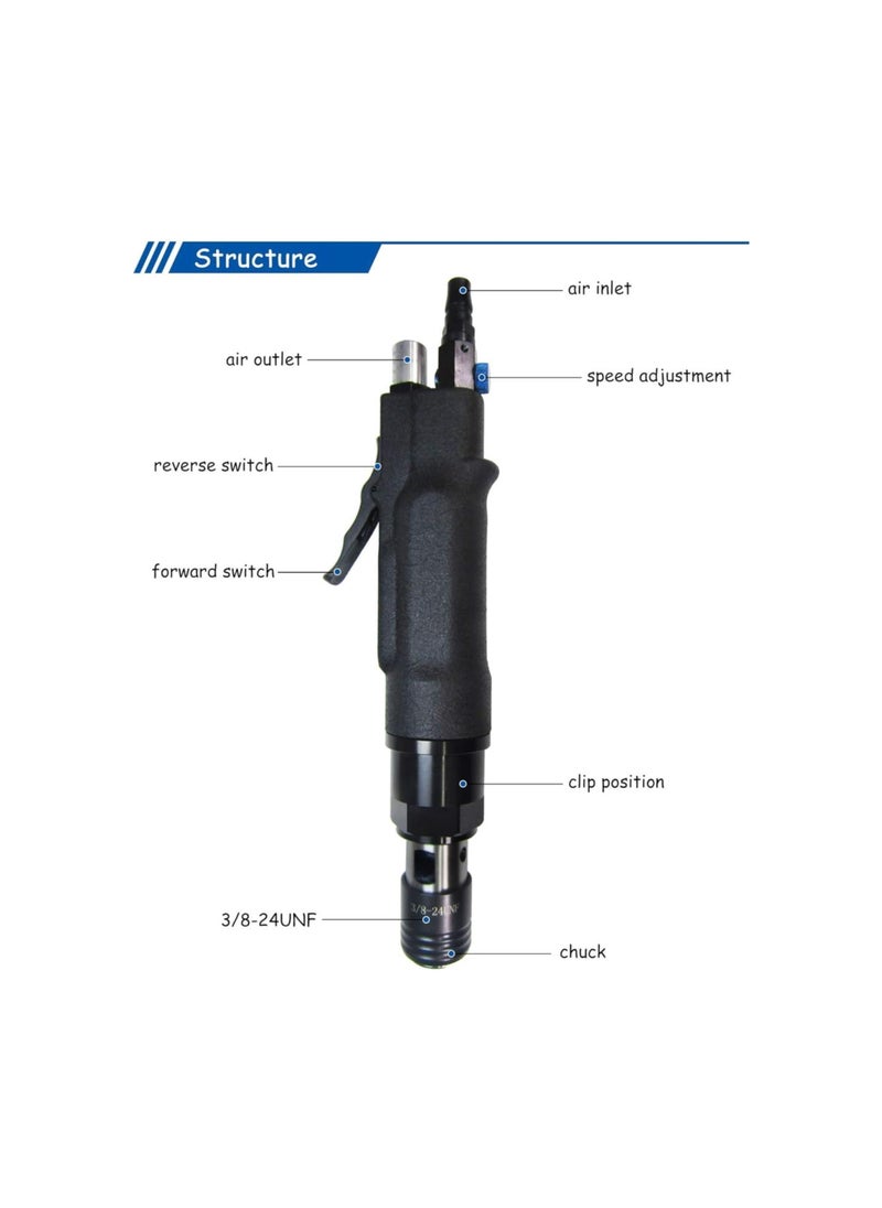 silvercnc - M3-M12 Pneumatic Tapping Machine Air Drill Tapper for Universal Flexible Arm Portable for Using Chuck Size: M3,M4,M5,(M6),M8,M10,M12 (400 rpm) - Image 1