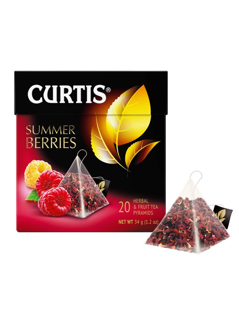 CURTIS - Summer Berries Flavoured Fruit Herbal Tea in 20 Pyramid Tea Bags - Image 1