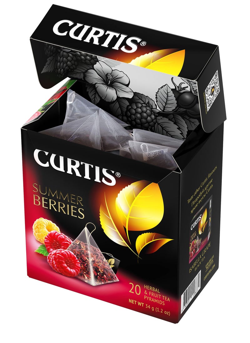 CURTIS - Summer Berries Flavoured Fruit Herbal Tea in 20 Pyramid Tea Bags - Image 1