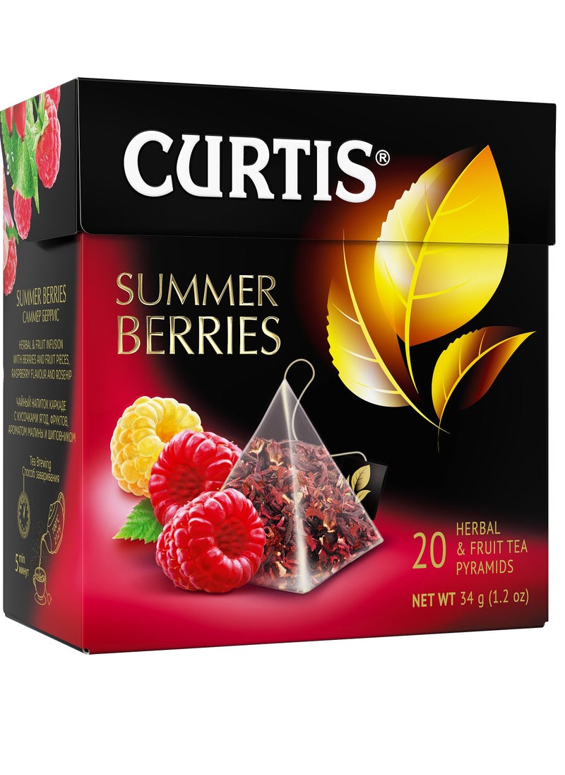 CURTIS - Summer Berries Flavoured Fruit Herbal Tea in 20 Pyramid Tea Bags - Image 1