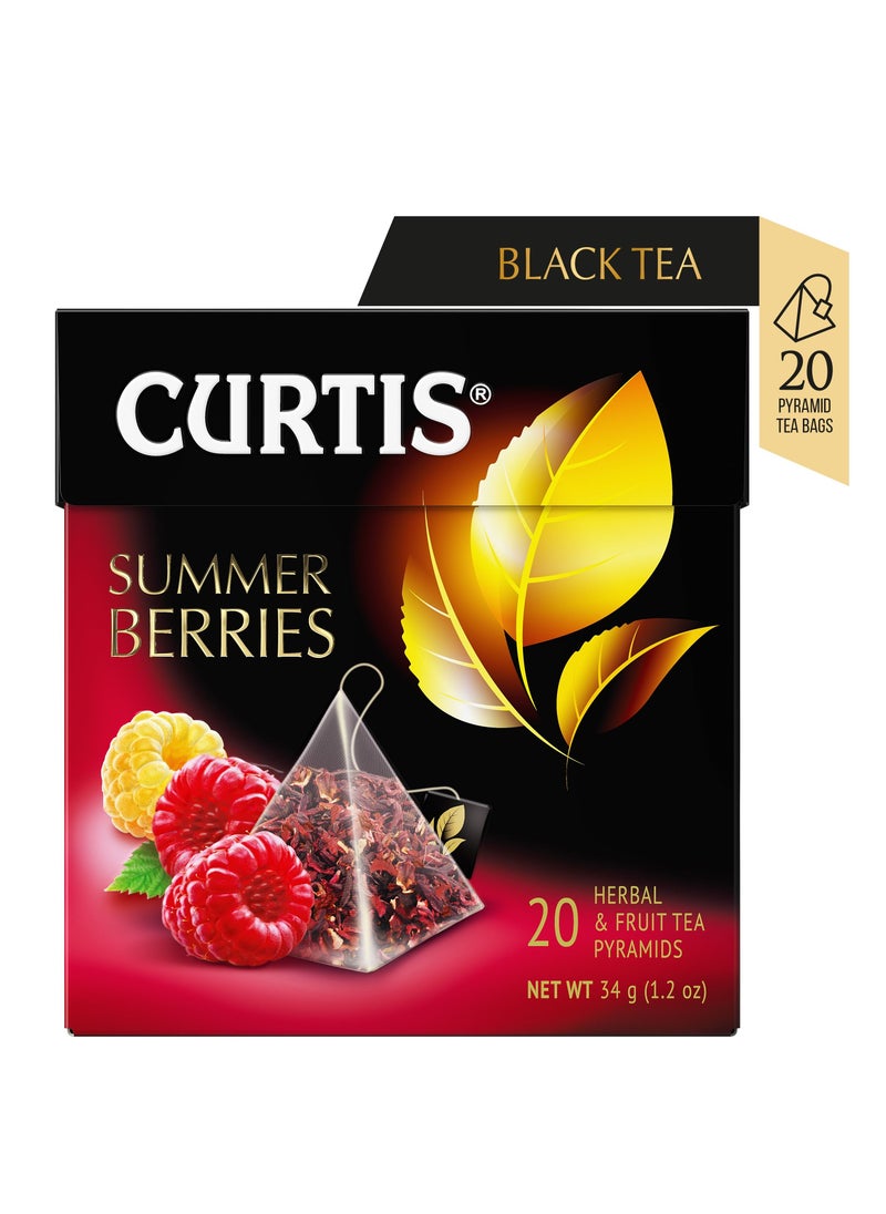 CURTIS - Summer Berries Flavoured Fruit Herbal Tea in 20 Pyramid Tea Bags - Image 1