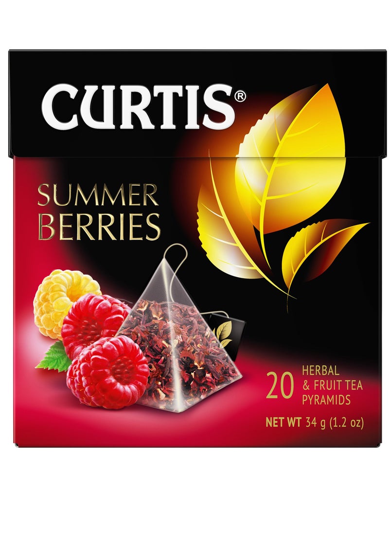 CURTIS - Summer Berries Flavoured Fruit Herbal Tea in 20 Pyramid Tea Bags - Image 1