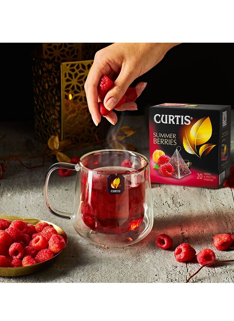 CURTIS - Summer Berries Flavoured Fruit Herbal Tea in 20 Pyramid Tea Bags - Image 1