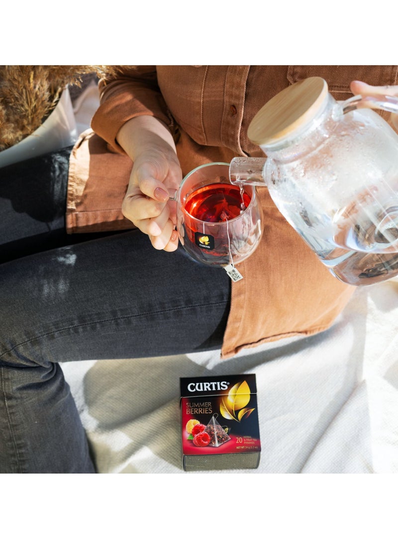 CURTIS - Summer Berries Flavoured Fruit Herbal Tea in 20 Pyramid Tea Bags - Image 1