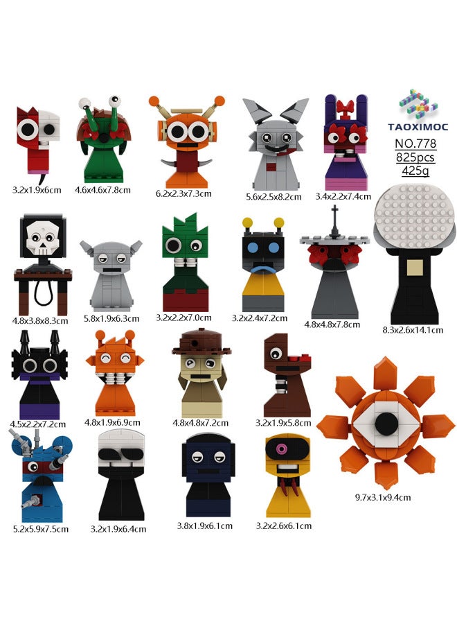 Rhythm Box Hand-made Doll Game Peripheral Model Ornaments SprunkiPlush Building Blocks Toy-Color:Rhythm Box—mr. Computer_775-16 (building Block Model) (plastic) - Image 3