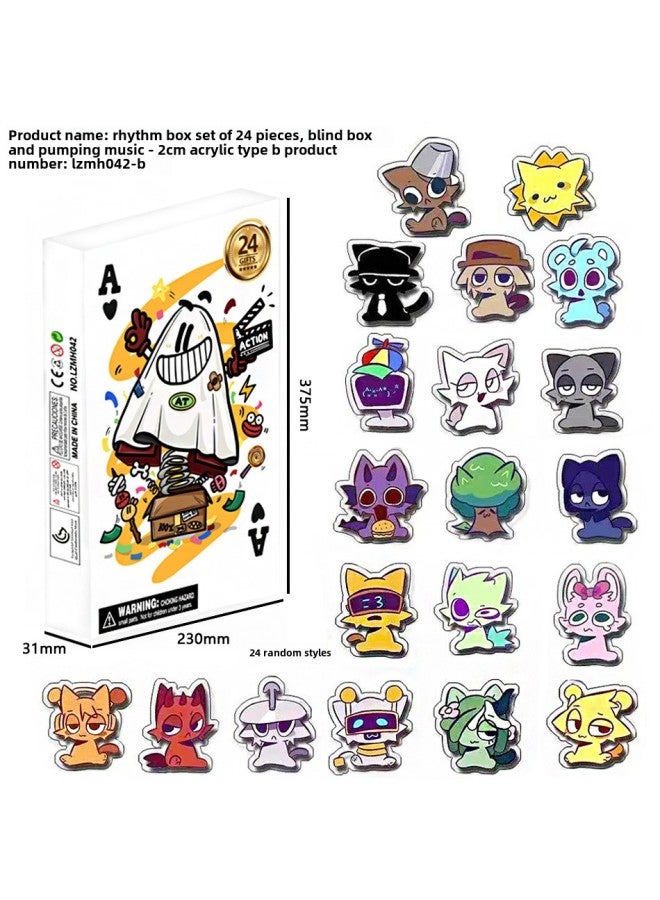 Rhythm Box Hand-made Doll Game Peripheral Model Ornaments SprunkiPlush Building Blocks Toy-Color:Rhythm Box—mr. Computer_775-16 (building Block Model) (plastic) - Image 2