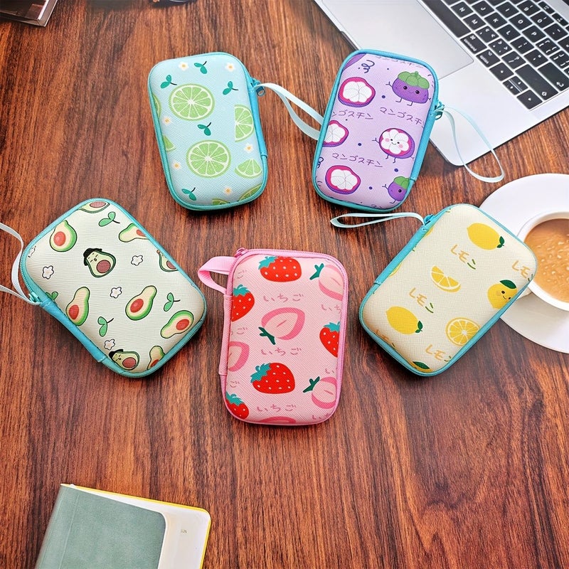 Blue Lime EVA Cable Organizer Bag Multi Functional Square Hard Shell Zipper Pouch - Image 5