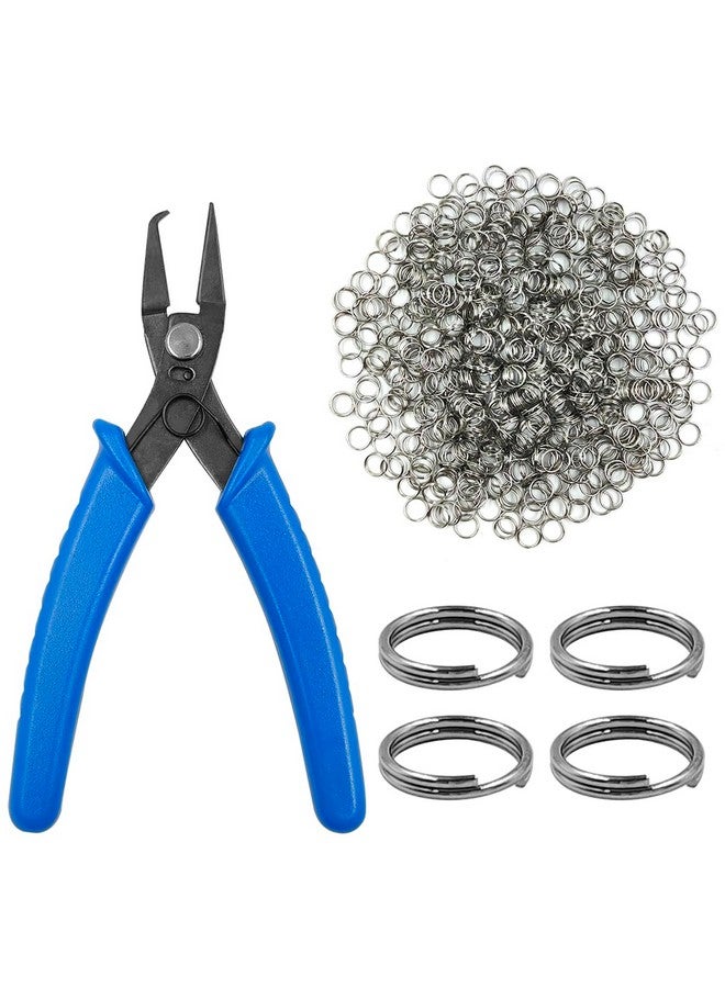lyfLux Jewelry Pliers and Split Jump Rings Kit lyfLux 500 PCS 6 mm Metal Split Jump Rings Double Loops with Jump Ring Opening Pliers for Jewelry Beading Repair Making Supplies - Image 1