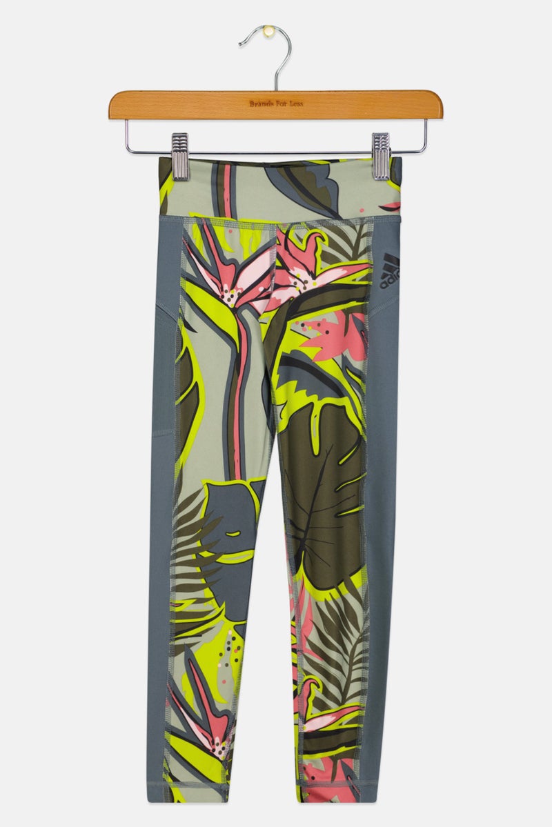 Adidas Kids Girl Tight Fit Brand Logo Outdoor Legging, Multicolor  - Image 1