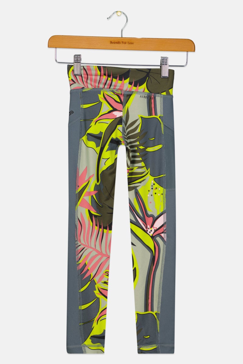 Adidas Kids Girl Tight Fit Brand Logo Outdoor Legging, Multicolor  - Image 2
