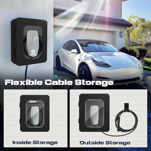 Ufixed Outdoor EV Charger Enclosure Wall Box with Lock for Tesla Wall charger and Chargepoint with Holder | Weatherproof Visible, Easy to Install, Black - Image 5