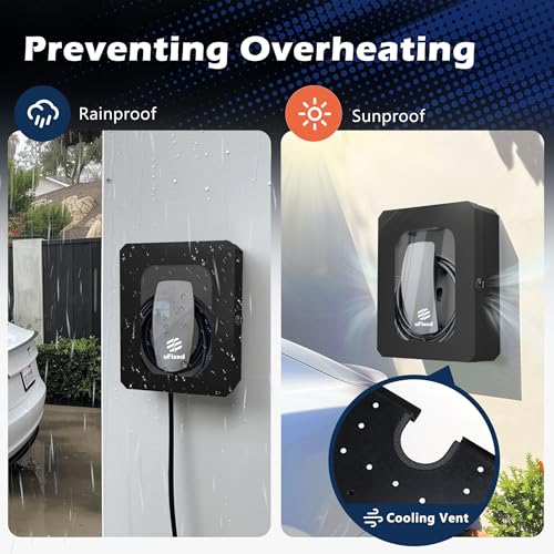 Ufixed Outdoor EV Charger Enclosure Wall Box with Lock for Tesla Wall charger and Chargepoint with Holder | Weatherproof Visible, Easy to Install, Black - Image 3