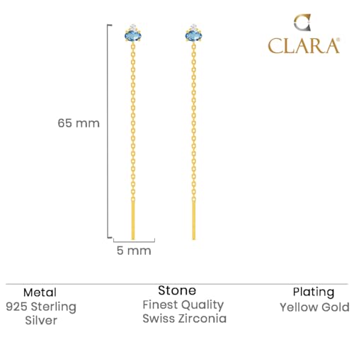 CLARA 925 Sterling Silver multi color Sui Dhaga Threader Earrings | Gold Plated Long Chain|Gift for Women and Girls - Image 5