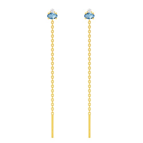CLARA 925 Sterling Silver multi color Sui Dhaga Threader Earrings | Gold Plated Long Chain|Gift for Women and Girls - Image 1