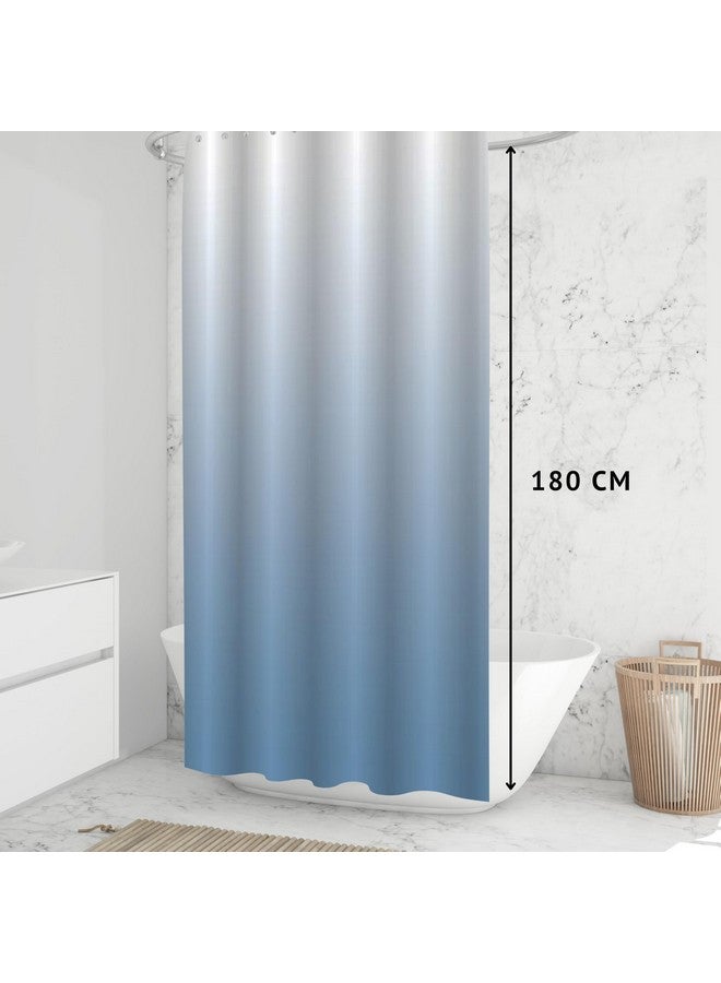 HOMETHREADS HOMETHREADS Embrace Luxury with Our 6-Feet Long Premium Polyester Shower Curtain with 12 Hooks for a Lavish Bathroom Ambiance | Stylish, Splendid, and Perfectly Sized (Blue, 180x180cm)  - Image 2