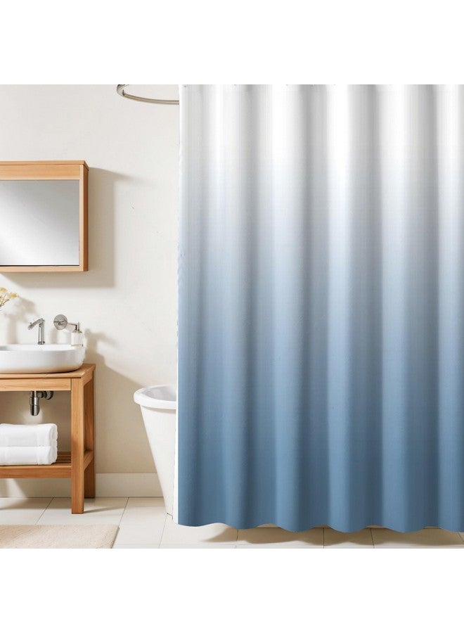 HOMETHREADS HOMETHREADS Embrace Luxury with Our 6-Feet Long Premium Polyester Shower Curtain with 12 Hooks for a Lavish Bathroom Ambiance | Stylish, Splendid, and Perfectly Sized (Blue, 180x180cm)  - Image 1