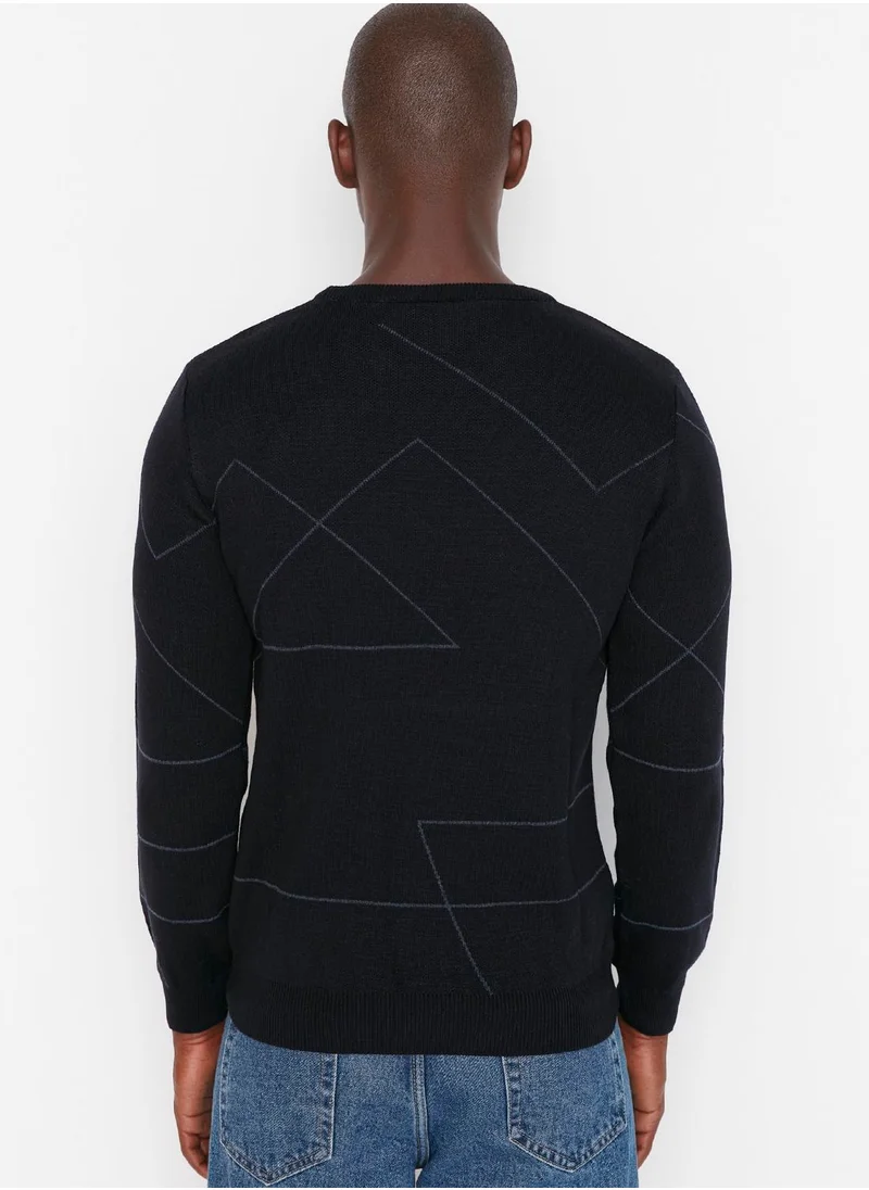 trendyol Stripe Pattern Crew Neck Sweater