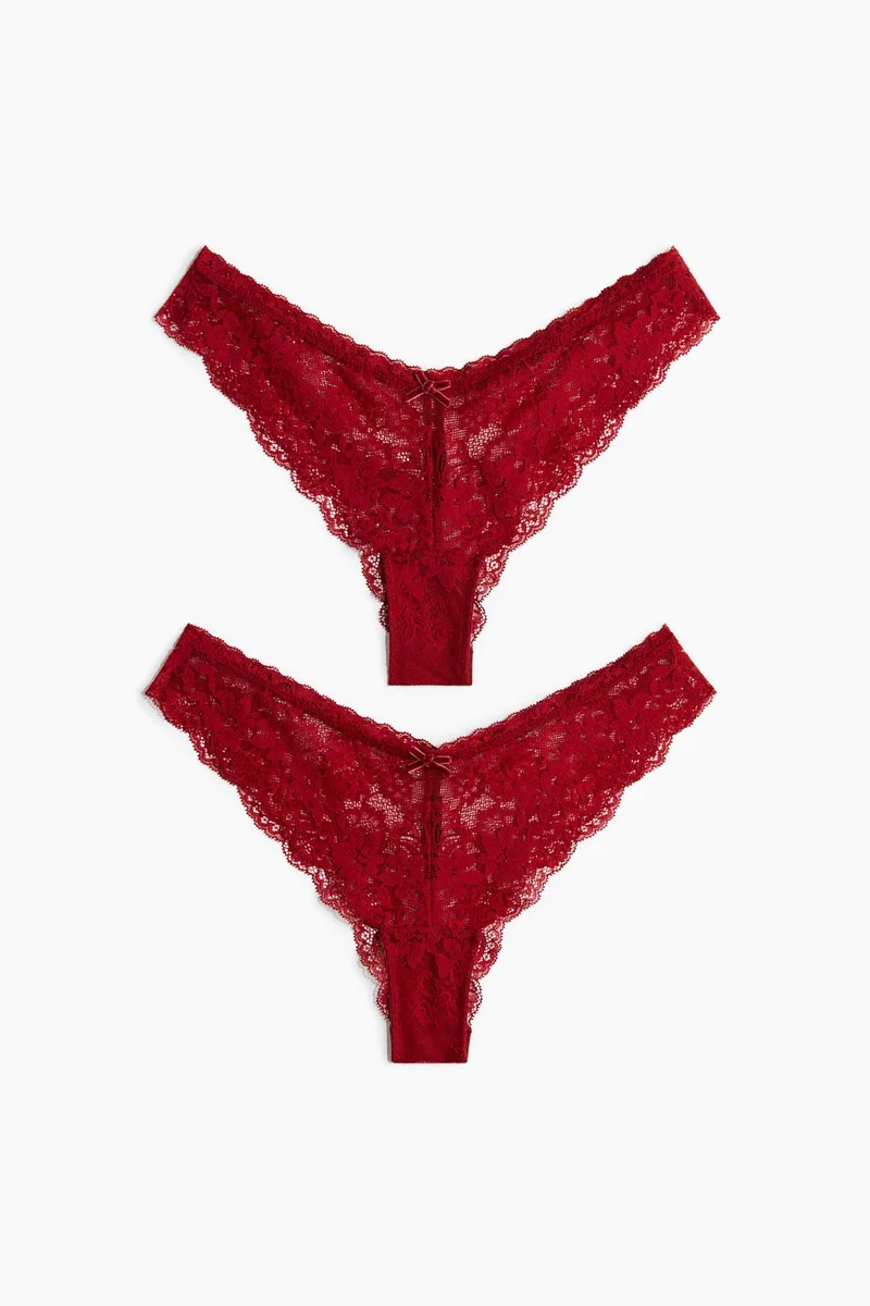 H&M 2-pack lace Brazilian briefs