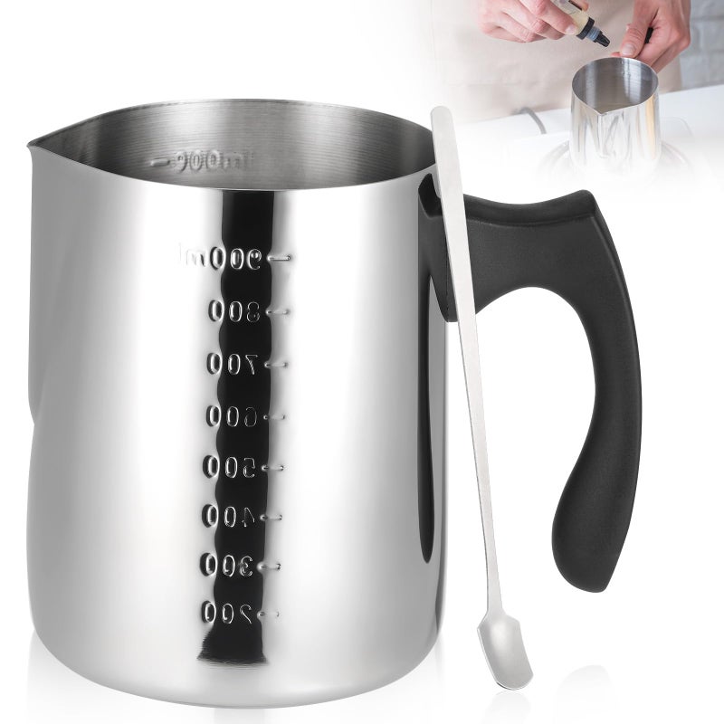 Hejo 900ML Candle Wax Melting Pot Stainless Steel Candle Melting Pot with Stirring Spoon Candle Making Jug with HeatResistant Handle Wax Melter for Candle Making Soap Making DIY Crafts