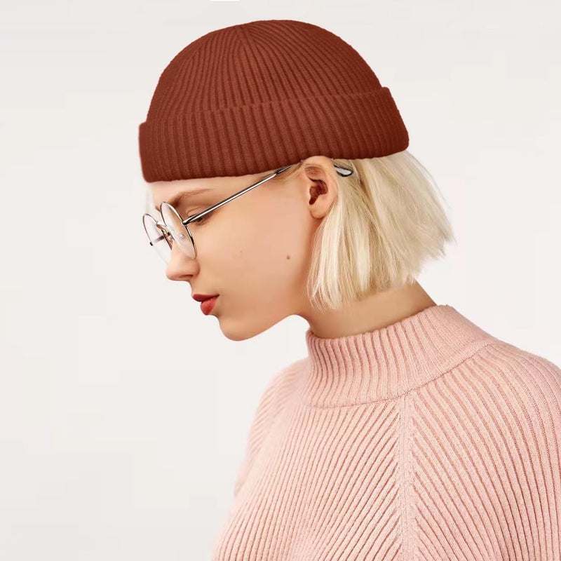 Roybens Swag Wool Knit Cuff Short Fisherman Beanie for Men Women, Winter Warm Hats - Image 4