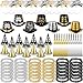 Chitidr 108 Pcs 36 Set Happy New Year Party Kit 2026 New Year Decoration Favors Years Eve Party Supplies for 36 Guest Include Black Gold Sliver Top Hats Tiaras Headbands Bead Necklace Noisemaker - Image 2