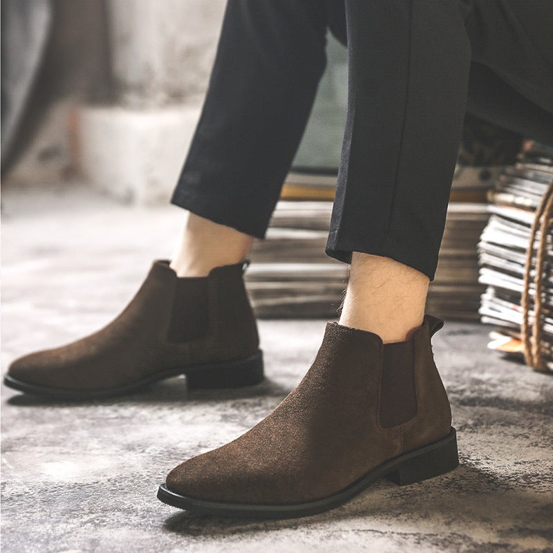 2021 Chelsea Boots Men'S Winter High Top Velvet Martin Boots Men'S Boots Korean Style All-Match Short Boots S18 - Image 5