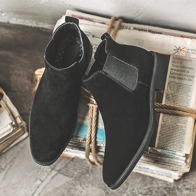 2021 Chelsea Boots Men'S Winter High Top Velvet Martin Boots Men'S Boots Korean Style All-Match Short Boots S18 - Image 2