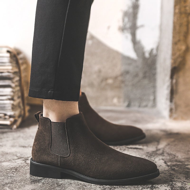 2021 Chelsea Boots Men'S Winter High Top Velvet Martin Boots Men'S Boots Korean Style All-Match Short Boots S18 - Image 3