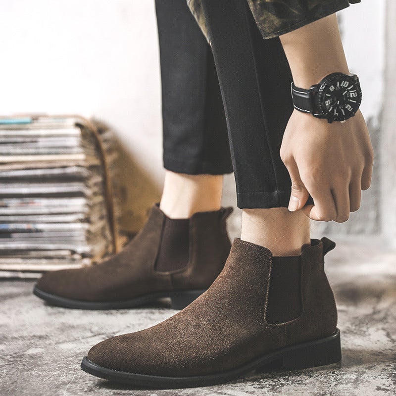2021 Chelsea Boots Men'S Winter High Top Velvet Martin Boots Men'S Boots Korean Style All-Match Short Boots S18 - Image 4