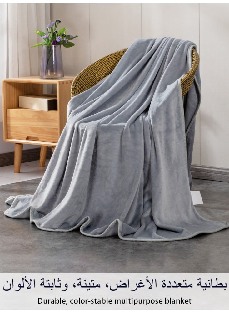Namalu Blanket 280 GSM Fleece Extra Soft All Season Blanket Bed And Sofa Throw Grey - Image 2