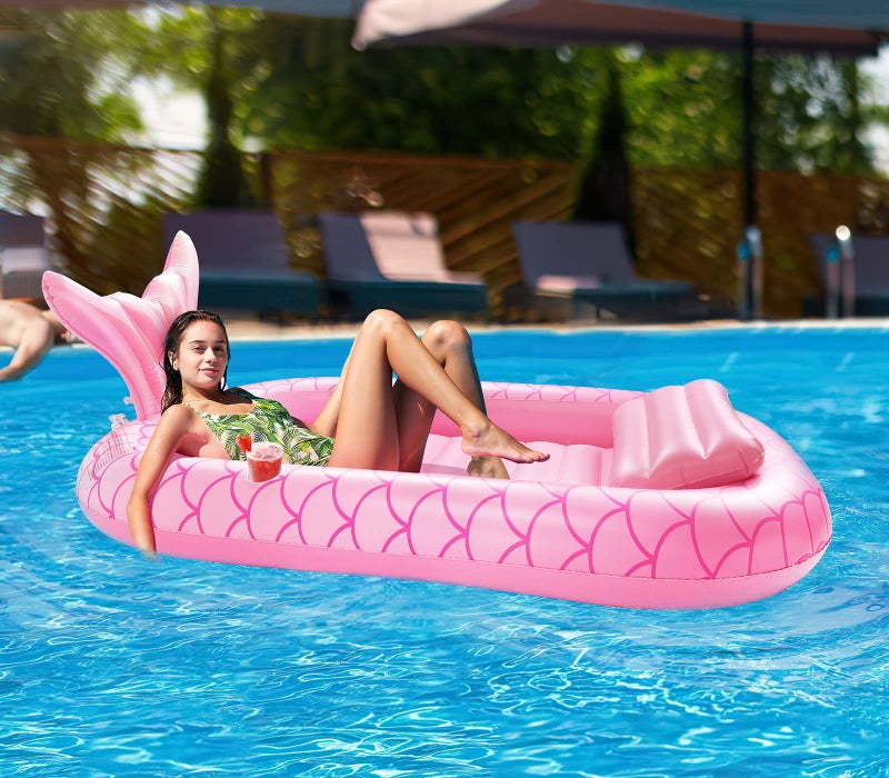 HeySplash Inflatable Tanning Pool Lounger Float, 72.8 * 49.2" Inflatable Ride-ons Pool Rafts Swimming Pool Float, Summer Beach Party Swimming Floaty Bed Floatie Pool Toys - Image 2