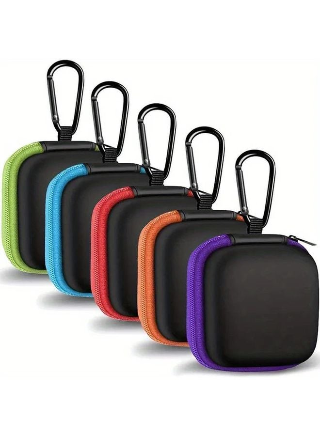 Blue EVA Hard Shell Case Portable Storage Bag for Headphones Earbuds SD Cards Camera Chips - Image 2